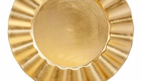 Jay Companies 1180254 Gold Plaid Melamine Round 13" Charger Plate