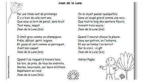Jean de la lune coloring page & lyrics | Comptines, Comptine illustrée