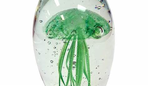 Valentine Special Glass Jellyfish Paperweight 3.75" Jelly Fish Paper