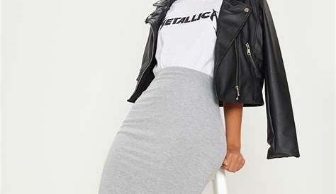 Women's Basic Jersey Midi Skirt Boohoo UK Fashion, Skirt and