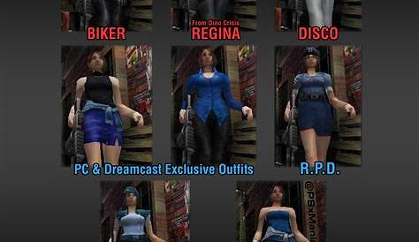 Jill Valentine All Outfits