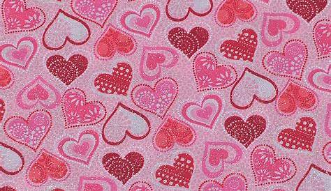 Joann Fabric Valentine Decor Print Hearts N Roses Pink
