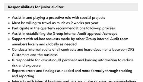 Junior Auditor Resume Samples | Velvet Jobs
