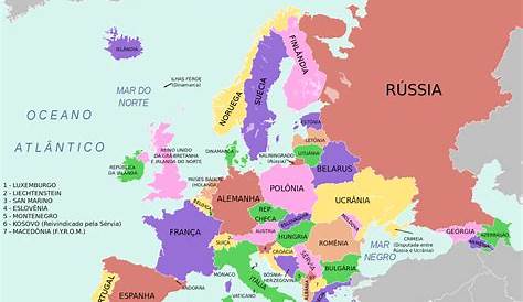 Mapa Da Europa Legendado | Mapa
