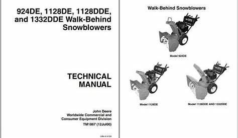John Deere 1130Se Snowblower Manual