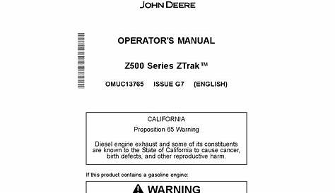 John Deere Z535M Manual