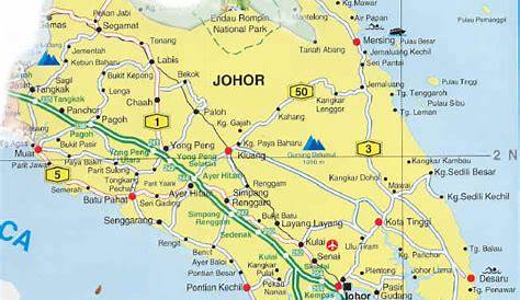 Johor Road Map listed by Malaysiamap.org Map of Malaysia Map Kuala
