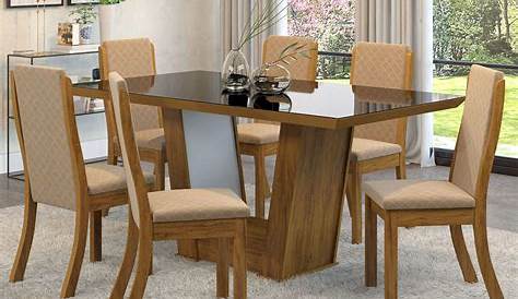 Juego De Comedor 6 Sillas Mesa Living Chocolate Roma - Soy Hogar Muebles