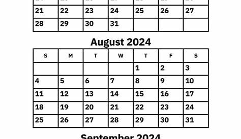 July August September 2024 Calendar Pdf Calendar May 2024