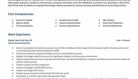 Junior Accountant Cv Sample | Master of Template Document