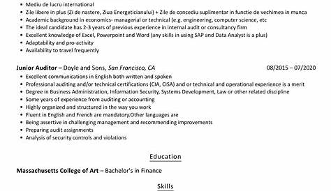 Audit junior resume - facebookthesis.web.fc2.com