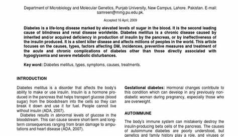Pengertian Diabetes Melitus - E-JURNAL