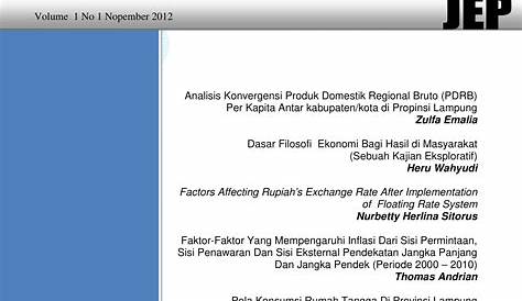 Jurnal Pembangunan Ekonomi Daerah