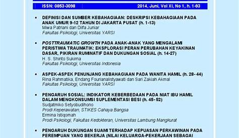 Jurnal Psikologi Indonesia Vol 11 No 1 Juni 2014
