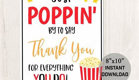 Just Popping In To Say Thank You Free Printable