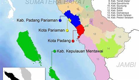 #3 Peta Indonesia, Provinsi Sumatera Barat (Kabupaten, Kota & Kecamatan