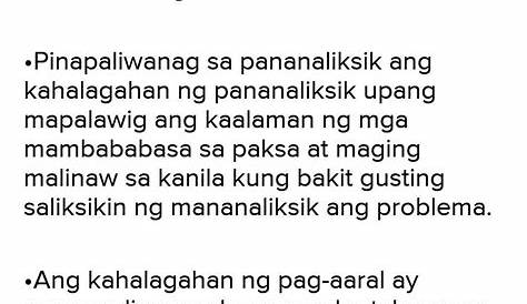 SOLUTION: Kahalagahan ng pag aaral ng filipino sa tersyarya activity