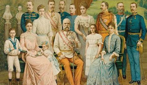 Kaiser Franz Joseph I im Kreise seiner Familie auf Schloß Schönbrunn