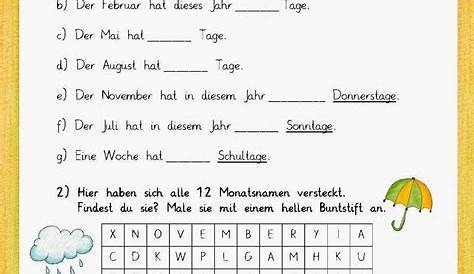 Jahreszeitenuhr - Lückentext German Grammar, German Language Learning