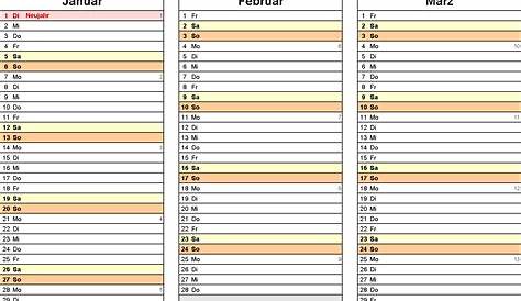 Kalender 2024 zum Ausdrucken in Excel - 19 Vorlagen (kostenlos)