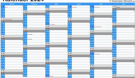 KALENDER 2024 ZUM AUSDRUCKEN - KOSTENLOS