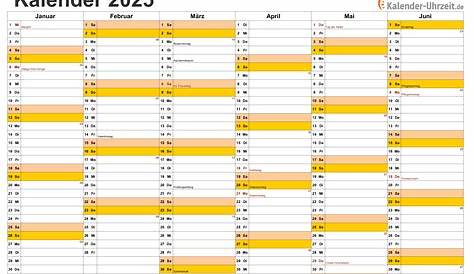 Halbjahreskalender 2025/2026 als Excel-Vorlagen zum Ausdrucken