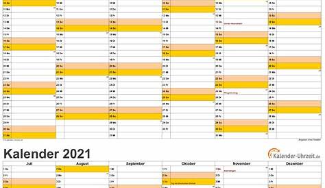 Kalender 2021 Zum Ausdrucken In Excel 19 Vorlagen Kostenlos | Images