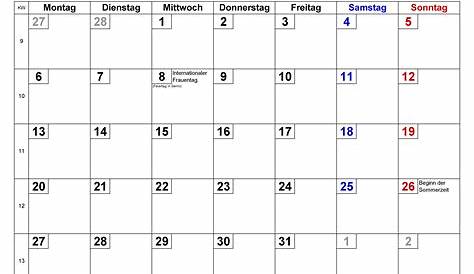 Kalenderblatt zum ausdrucken – Bürozubehör