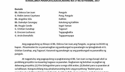 Pagsulat Ng Adyenda at Katitikan Ng Pulong