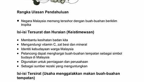 Buah-buahan Tempatan Malaysia Karangan