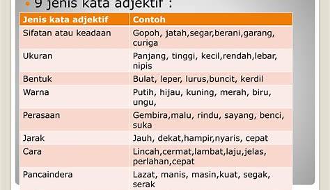 9 Jenis Kata Adjektif - NaimaecMontes