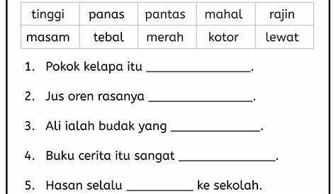 Image result for latihan kata adjektif tahun 2 | Word 2007, Malay
