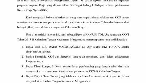 Contoh Kata Pengantar Laporan Kkn Kelompok – pulp