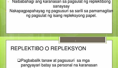 replektibong sanaysay - philippin news collections