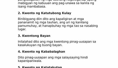 Kwentong Bayan Maikling Kwento Ng Luzon - Maikling Kwentong 4EF