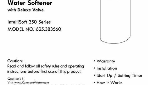 Kenmore 350 Series Water Softener Manual