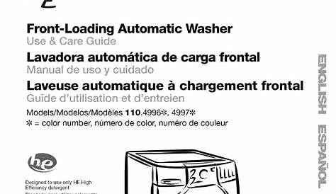 Kenmore Elite Front Load Washer Manual