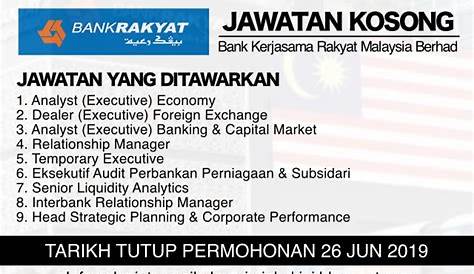 Jawatan Kosong di Bank Negara Malaysia (BNM) - 27 Jun 2020 - KERJA