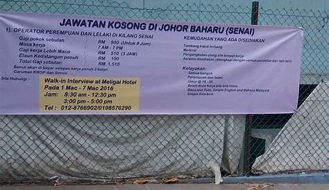 Jawatan Kosong Kilang Coklat Senai : Jawatan Kosong Kulai Senai Dan