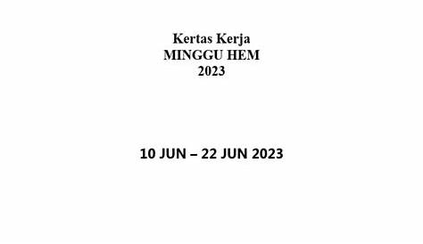 Kertas Kerja Minggu Hem | PDF