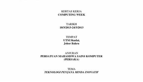 contoh kertas kerja program universiti