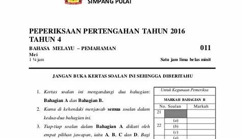 Soalan Bahasa Melayu Tahun 2 Kertas 1 - Ajenrahxb