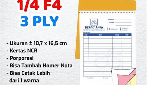 Jual CJM - Cetak Nota Satuan Custom DESAIN 002 kertas NCR Rangkap 2 Bon