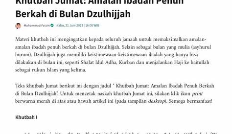 4 Khutbah Jumat Bulan Rajab Bahasa Jawa PDF Terbaik Lengkap dengan