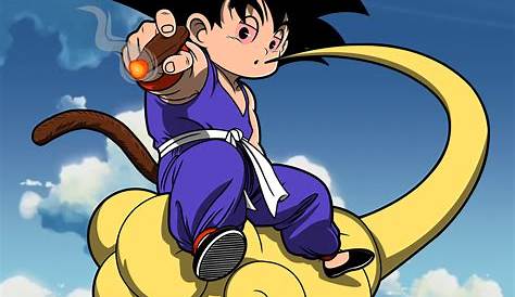 Kid Goku riding Nimbus by Peaceful-Tortoise on DeviantArt