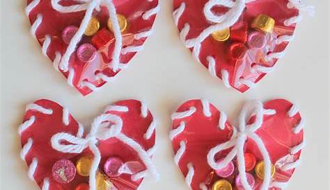 Kids Craft Valentine Lollydot Hand Sewn Paper Heart For Lollydot