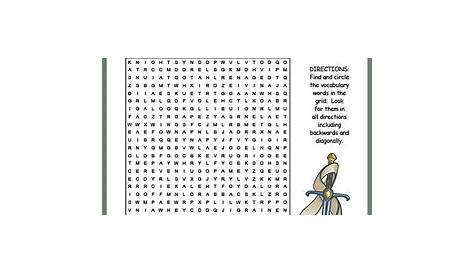 King Arthur Crossword - WordMint