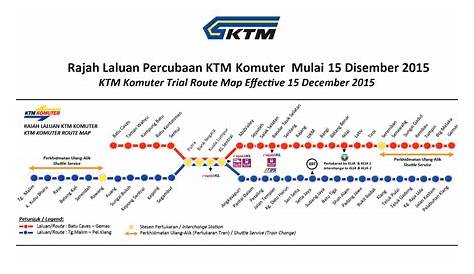 Peta Laluan Kereta Api (MRT, LRT, Monorel, KTM Komuter)
