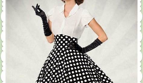Rockabilly-Damen-Kostüm im Stil der 50er Jahre schwarz , günstige
