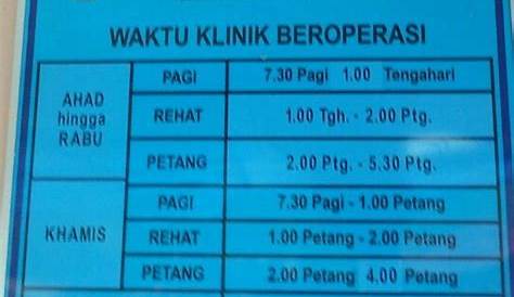 Klinik Kesihatan Waktu Operasi